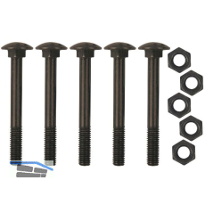 Schraubenset f�r Langband mittig gerollt 800mm, Stahl schwarz verzinkt