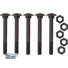 Schraubenset f�r Langband mittig gerollt 1000mm, Stahl schwarz verzinkt