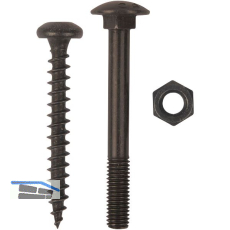 Schraubenset f�r Langband einseitig gerollt 200mm, Stahl schwarz verzinkt