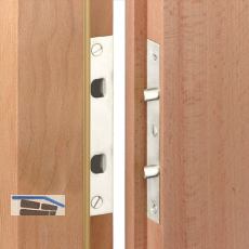 T�rblattsicherung-Set, 140 x 24 x 3 mm eckig, Stahl verzinkt silberf�rbig