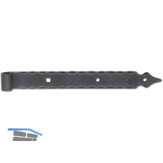 Langb�nder ohne Kegel, Kr�pfung 15 mm, 615 mm, Schmiedeeisen verzinkt geschw�rzt