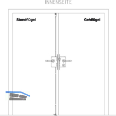 BKS Fluchtt�rschloss-Set Sylt 2 flg. Funktion B/EN 179, links, DM 65, Edelstahl