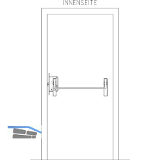 BKS Fluchtt�rschloss-Set 1 flg. Funktion B/EN 1125, links, DM 65, Edelstahl