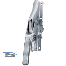 Tortreibriegel aufliegend sperrbar, 10 x 10 mm, Hub 23 mm, Stahl hell verzinkt