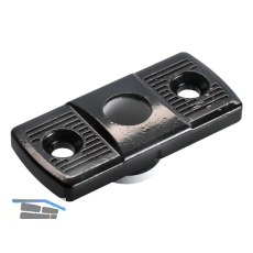 Stangenf�hrung f. Alut�ren A= 23 x 50 mm, schwarz beschichtet