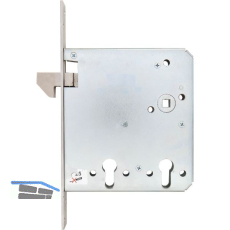 Schiebet�rschloss 1340 PZW mit Hakenfalle f�r 2 PZ,VK 9 mm,DM 55 /120, Edelstahl