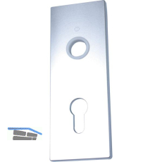 Garagentorschloss-Kurzschild, 58 x 157 mm, PZ 60 mm, silber eloxiert