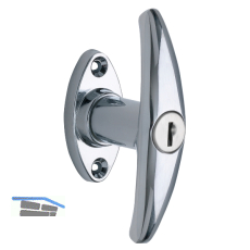 Stangenverschluss-Griffolive verschiedensperrend, 93 mm, Zinkdruckgu� verchromt