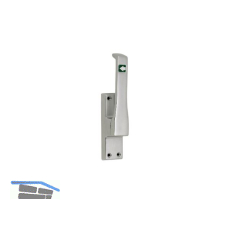 T�rtreibriegel aufliegend Pfeil, eckig, links, Hub 23 mm, silber eloxiert