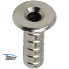 Bodenb�chse ohne Verschluss, 10 mm, H�he 55 mm, Messing vernickelt matt