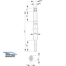 BKS Treibriegelstange 9006, 966 mm, f�r Planet T�rdichter, unten, verzinkt