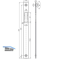 BKS Schlie�blech B 9000 1046, 270 x 24 mm, nur Falle, flach eckig