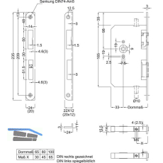 BMH Fluchtt�rtreibriegel 6130 Rundstulp 24 mm, DM 65 mm, universal, Edelstahl