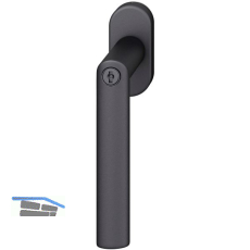 FSB Fenstergriff 34 1108 81415 abschlie�bar ovale Rosette,Aluminium schwarz matt