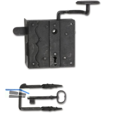 Rustikales Schlossset Melk PZ, rechts, DM 70, Eisen verzinkt geschw�rzt