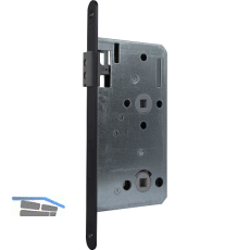 KFV Magnetfallenschloss 116 1/2, WC 78mm, Stulp rund,Edelstahl schwarz lackiert