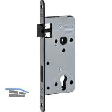 DORMAKABA Einstemmschloss ergo PZ, DM 50 mm,VK8, Edelstahl schwarz matt RAL 9005