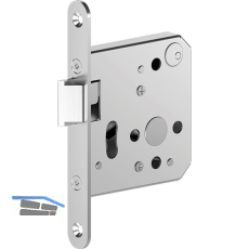 ECO Zusatzschloss ECO 198 f�r Hauptschloss, links, DM65, Stulp 24 mm, Edelstahl