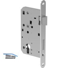 ECO Einstemmschloss GBS 81 RZW, rechts, Dorn 65, Rundstulp 24 mm, Edelstahl