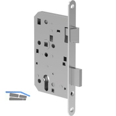 ECO Einstemmschloss GBS 81 PZW, rechts, Dorn 80, Rundstulp 24 mm, Edelstahl