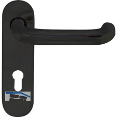 BKS Dr�ckerlochteil B 72110 mit Kurzschild PZ 72 mm, f�r au�en rund, schwarz