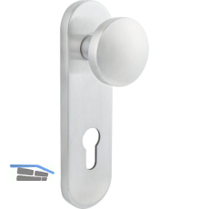 BKS Knopfkurzschild f�r au�en, B 72610, silber eloxiert