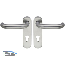 ECO Dr�ckergarnitur D110/KS mit Kurzschild PZ 72, TS 40-66 mm silber eloxiert