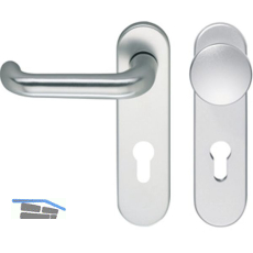 ECO Wechselgarnitur D 110/KS Kurzschild PZ 72, TS 40-66mm, silber eloxiert