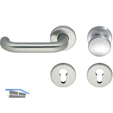 ECO Wechselgarnitur D 110/R mit Rosette PZ, TS 40-66 mm, silber eloxiert