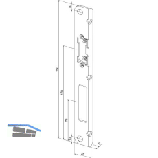 KFV Schlie�blech zu KFV AS2600/3500 f.Falle u.Riegel, links, verz.silber