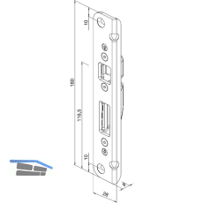 KFV Schlie�teil f.Bolzen-Schwenkhaken zu AS2600/3500, links, verzinkt silber