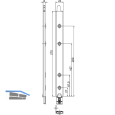 Anschlusseinheit Falzhebelgetriebe, Secury Automatic 270 Nut 10 rechts, oben