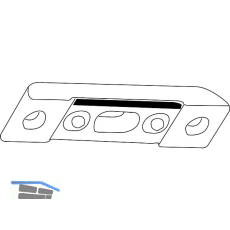 GU T�rkantriegel m. Schlie�blech und Buchse f. Stulpbreite 20 mm, silberf�rbig