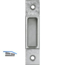 Schlie�platte f. Secury f. Massiv- Automatic-Riegel, Stulp 20 mm,verzinkt silber