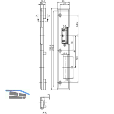 Schlie�blech Secury Automatic MR2 mit Austauschst�ck, 1flg. Rehau 730, links