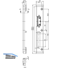 Schlie�blech Secury Automatic MR2 mit Austauschst�ck, 1 flg. Rehau 730, rechts