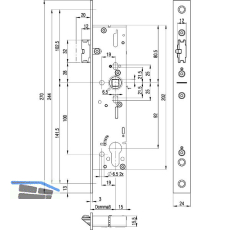 BKS Fluchtt�rschloss 1917 2-flg. selbstverriegelnd, eckig, DM 40,Edelstahl