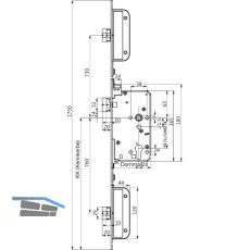 Fluchtt�r-Mehrfachverriegelung 2169 2-flg. Funktion E, rechts, rund, Edelstahl