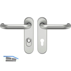 ECO Sicherheits-Dr�ckergarnitur D 110-auf Kurzschild, mit Kernziehschutz