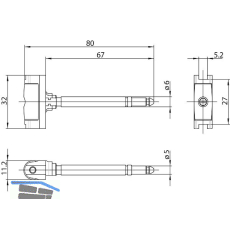 Rollenfalle f�r Mehrfachverriegelungsschloss Secury,Dornma� 65 mm,Stahl verzinkt