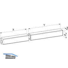 ECO Dr�ckerstift geteilt, Vierkant 9 mm, 40/75