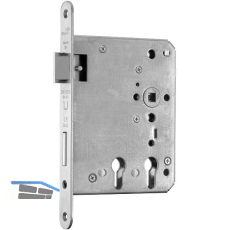 BMH Fluchtt�rschloss 1019 PZ f�r 2 Profilzylinder, rechts, DM 60/100, Edelstahl