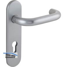 Dr�ckerlochteil 1754 mit Kurzschild au�en PZ 88 mm, rund, silber eloxiert