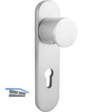 Knopfkurzschild 3054/5162DZAFH, PZ 88 mm, silber eloxiert