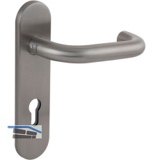 Dr�ckerlochteil 1754 mit Kurzschild au�en PZ 88 mm, rund, Edelstahl satiniert