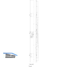BKS Fluchtt�r-Mehrfachverriegelung 2116 1-flg. Funk. E, links, U-Stulp,Edelstahl