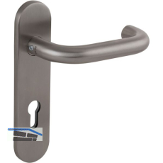 Dr�ckerlochteil 1754 mit Kurzschild innen PZ 88 mm, rund, Edelstahl satiniert