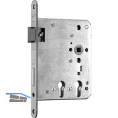 BMH Fluchtt�rschloss 1019 PZW f�r 2 Profilzylinder, links, DM 32/65, Edelstahl