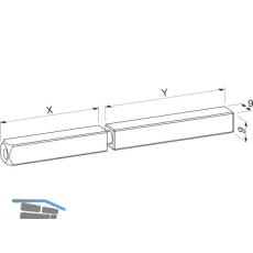 ECO Dr�ckerstift geteilt, Vierkant 9 mm, 70/75