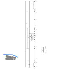 KFV Mehrfachverriegelungsschloss U-Stulp, 2170x24x6mm, DM 45,PZW,Stahl verzinkt